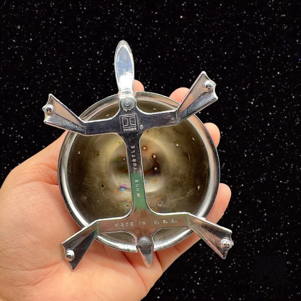 Vintage Irvinware Mock‎ Turtle Hors 'D Oeuvre Appetizer Pick Holder Metal 2.5